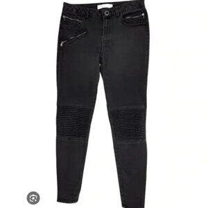 ZARA black GUC biker jeans with zippers size 4